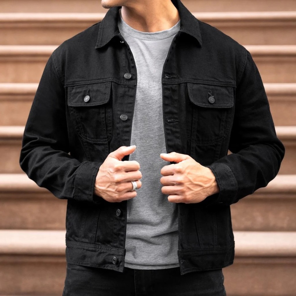 Men's Black Denim Jacket Thursday Boots Company